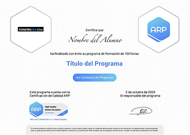 Modelo de certificado opcional de nuestro curso